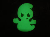 Glow in the dark Ghost Door wedge. This Amazing Halloween Doorstop Glows Green. Ghostly Doorstop for a Halloween Party. Cute Ghost Door stop