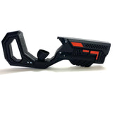 VR Gun Blaster Pistol Grip Pro Plus fits Oculus Quest 1 and FITS Rift S touch controllers only. Commercial quality. One of a kind.